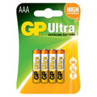 Батерии GP Ultra Alkaline AAA (LR03), блистер 4бр