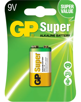 Батерии GP Super Alkaline 9V (6LF22), блистер 1бр