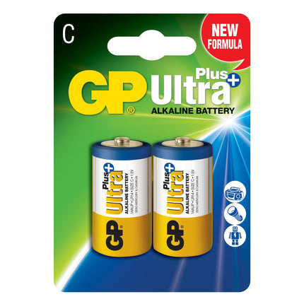 Батерии GP Ultra Plus Alkaline C (LR14), 1.5V, блистер 2бр.
