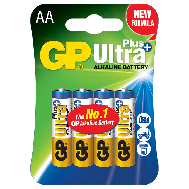 Батерии GP Ultra Plus Alkaline AA (LR6), блистер 4бр