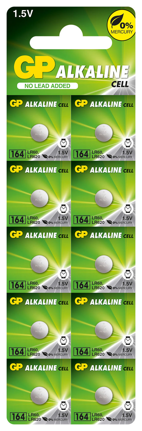 Батерии GP Alkaline CELL 164, LR60, AG1, 1.5V, блистер 10 бр.