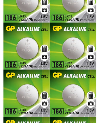 Батерии GP Alkaline CELL 186, LR43, AG12, 1.5V, блистер 10 бр.