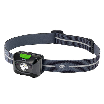 GP XPLOR PHR15 акумулаторен челник, сензор за близост, 300 lm, 3xAAA NiMH, бяла и червена светлина