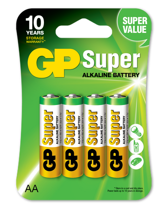 Батерии GP Super Alkaline AA (LR6), блистер 4бр