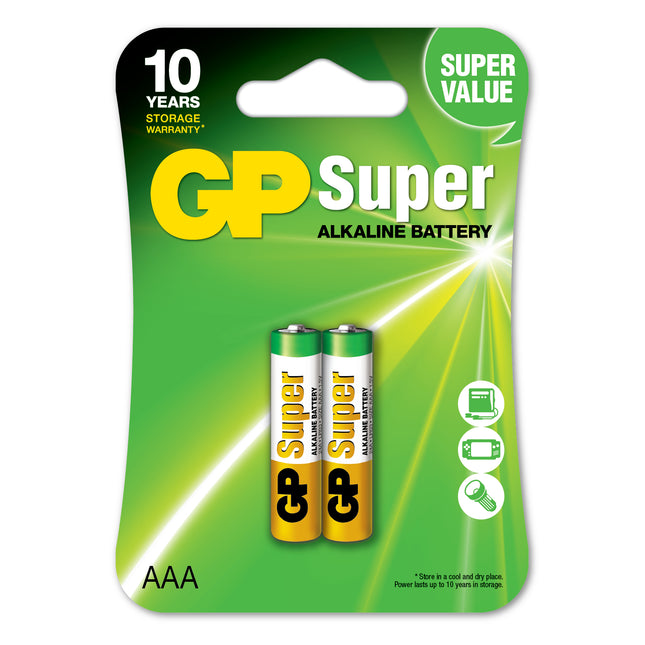 GP Super Alkaline AAA батерии (LR03), блистер 2бр