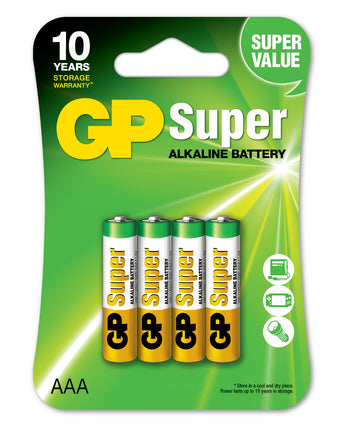 GP Super Alkaline AAA батерии (LR03), блистер 4бр