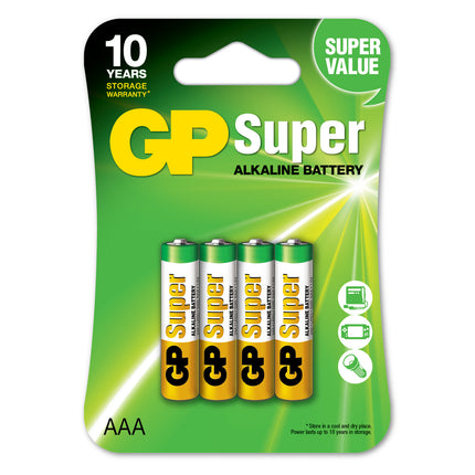 GP Super Alkaline AAA батерии (LR03), блистер 4бр