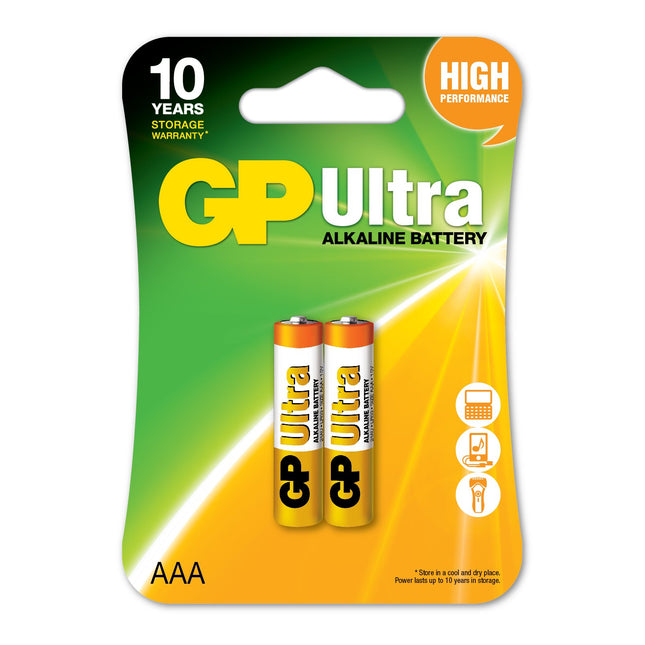 Батерии GP Ultra Alkaline AAA (LR03), блистер 2бр