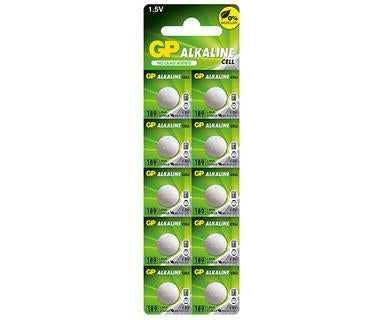 Алкални батерии GP Alkaline CELL 189, LR54, LR1130, V10GA, AG10, 1.5V, блистер 10бр.