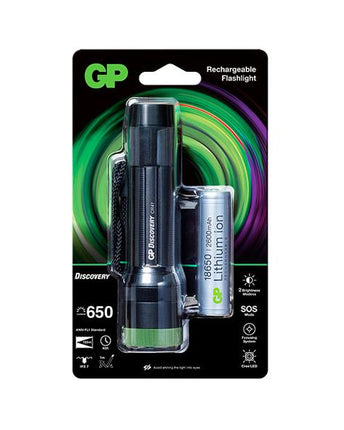 Акумулаторен фенер GP Discovery CR41, 650 lm, 1x18650 Lithium Ion 2600mAh