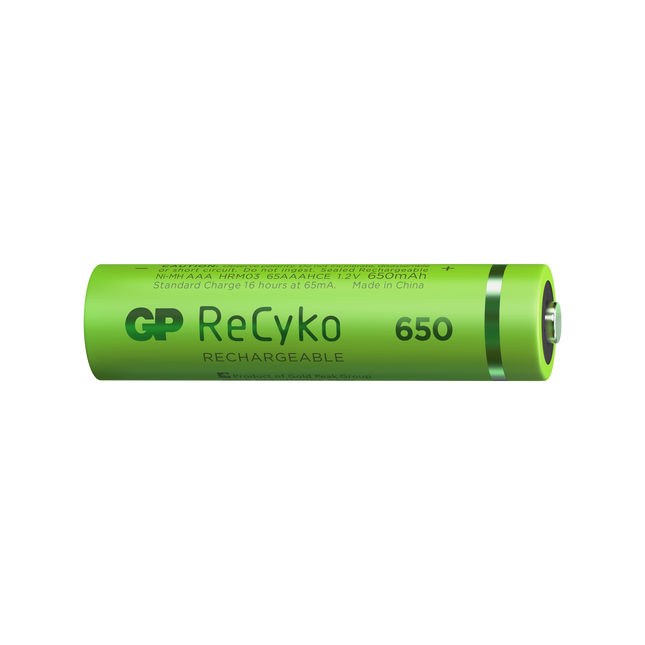 Акумулаторни батерии GP ReCyko AAA 650mAh (R03), рециклируеми опаковки 4 бр.