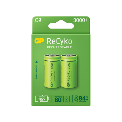 Акумулаторни батерии GP ReCyko D 5700mAh (R20), 1.2V, рециклируеми опаковки 2бр.