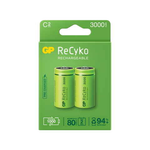 Акумулаторни батерии GP ReCyko D 5700mAh (R20), 1.2V, рециклируеми опаковки 2бр.
