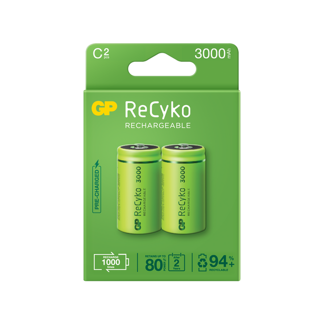 Акумулаторни батерии GP ReCyko D 5700mAh (R20), 1.2V, рециклируеми опаковки 2бр.