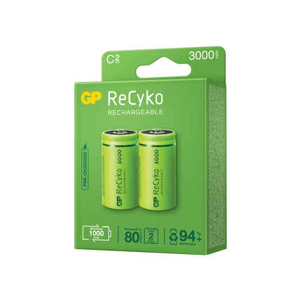 Акумулаторни батерии GP ReCyko D 5700mAh (R20), 1.2V, рециклируеми опаковки 2бр.