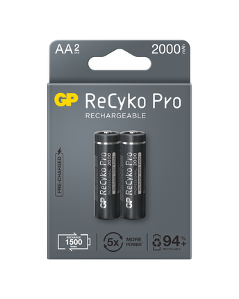 Акумулаторни батерии GP ReCyko Pro AA 2000mAh (R6), рециклируеми опаковки 2бр.