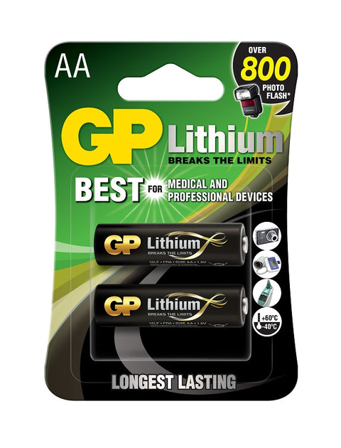 Литиеви батерии GP Lithium AA, FR6, 1.5V, блистер 2 бр.