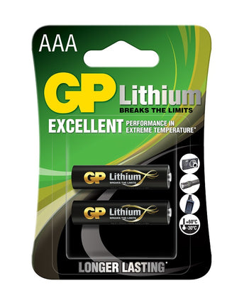 Литиеви батерии GP Lithium AAA, FR03, 1.5V, блистер 2 бр.