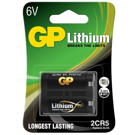Литиеви батерии GP Lithium 2CR5, 6V, блистер 1 бр