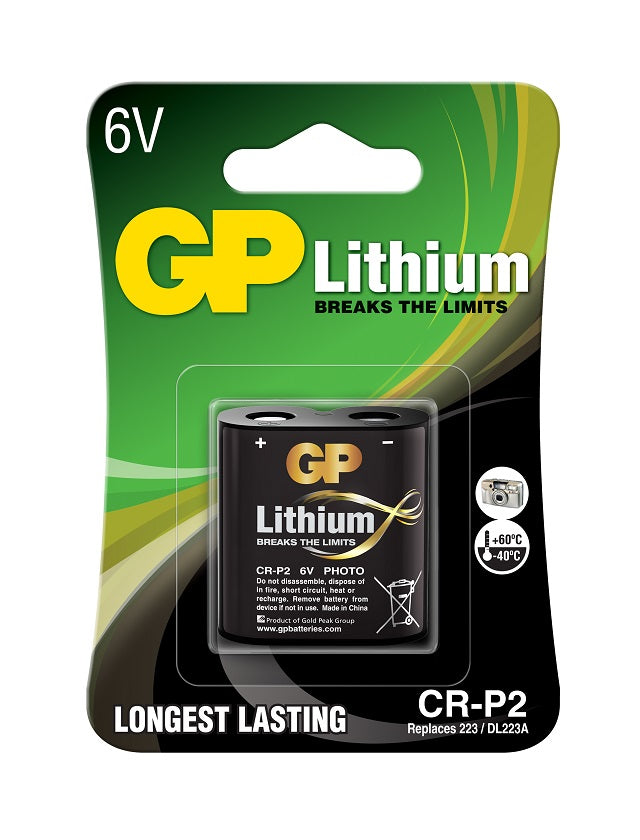 Литиеви батерии GP Lithium CR-P2, 6V, блистер 1 бр.