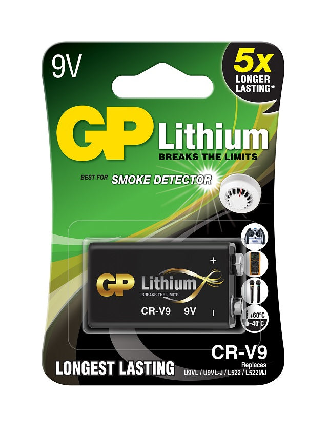 Литиеви батерии GP Lithium CR-V9, 9V, блистер 1 бр.