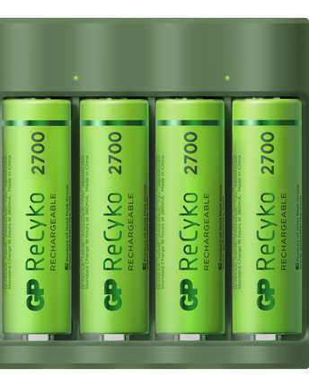Зарядно за батерии GP ReCyko Everyday B421 (USB и зарядно за стена) + 4 батерии ReCyko AA 2600mAh