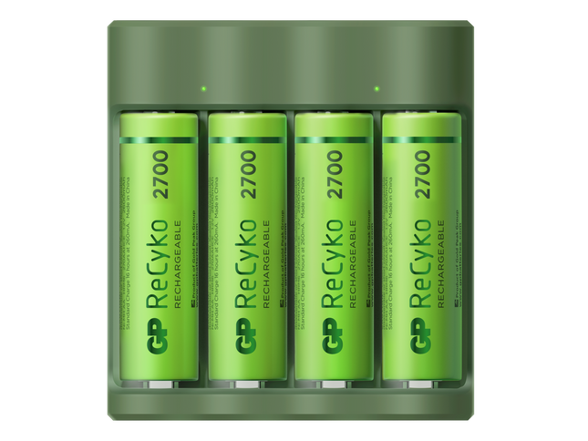 Зарядно за батерии GP ReCyko Everyday B421 (USB и зарядно за стена) + 4 батерии ReCyko AA 2600mAh