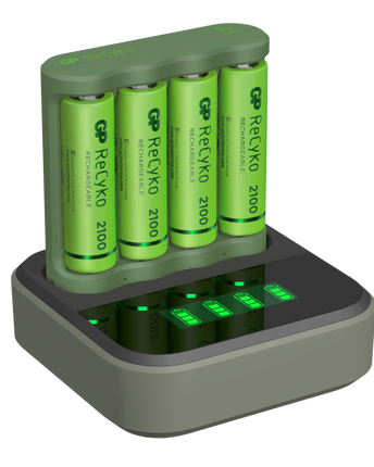 Зарядно за батерии GP ReCyko Everyday B421 (USB) + Dock + 4 батерии ReCyko AA 2100mAh