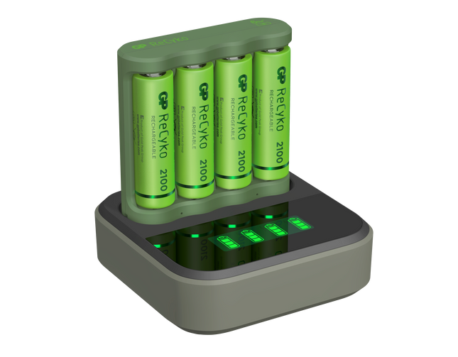 Зарядно за батерии GP ReCyko Everyday B421 (USB) + Dock + 4 батерии ReCyko AA 2100mAh