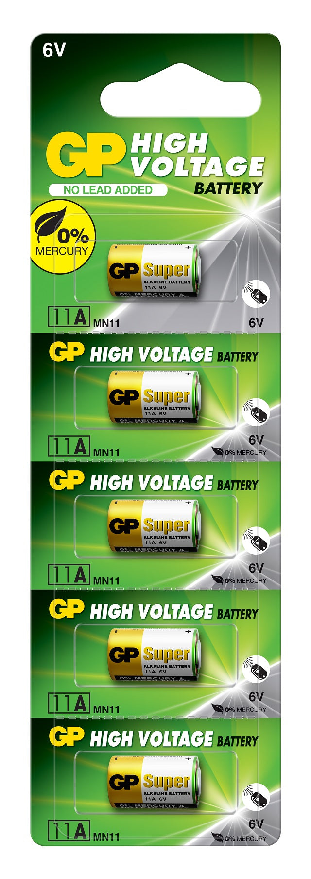 Алкални батерии GP High Voltage 11A, MN11, 6V, блистер 5 бр.
