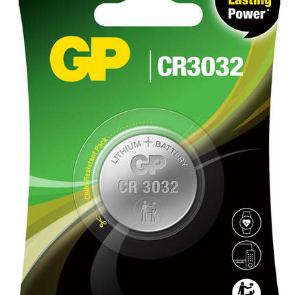 Литиеви батерии GP Lithium CELL CR3032, 3V, блистер 1 бр.