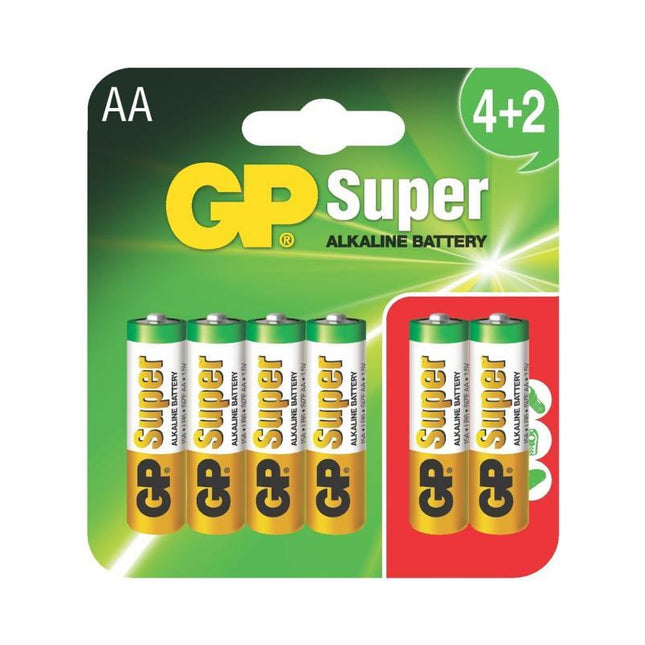 Батерии GP Super Alkaline AA (LR6), блистер 6бр