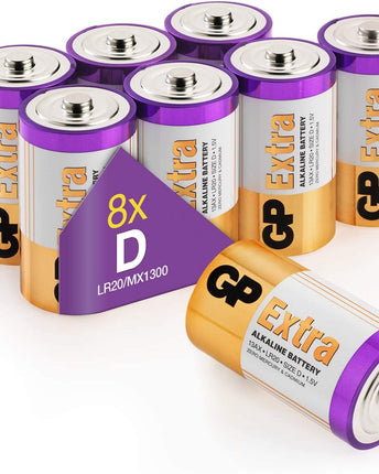 Батерии GP Extra Alkaline D (LR20), 1.5V, 8 бр