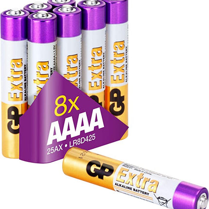Алкални батерии GP Extra Alkaline AAAA, LR61, 1.5V, фолио 8 бр.