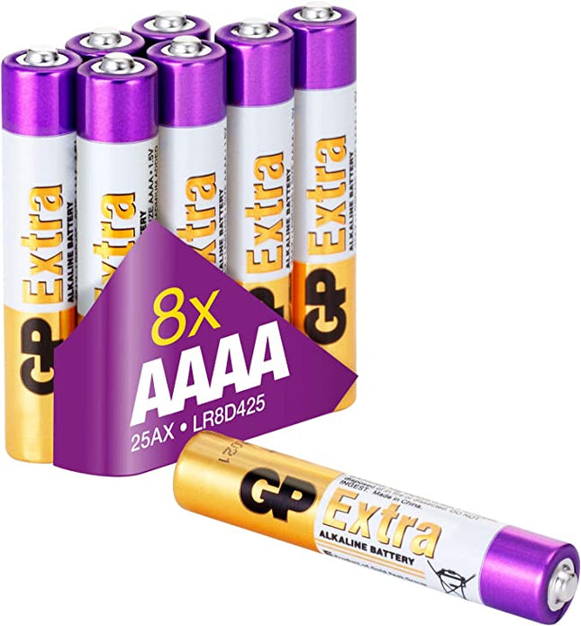 Алкални батерии GP Extra Alkaline AAAA, LR61, 1.5V, фолио 8 бр.