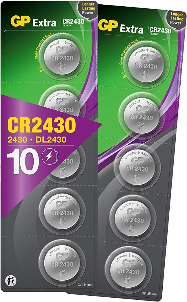 Батерии GP Extra Lithium CR2430 (DL2430), 3.0V, блистер 10 бр.