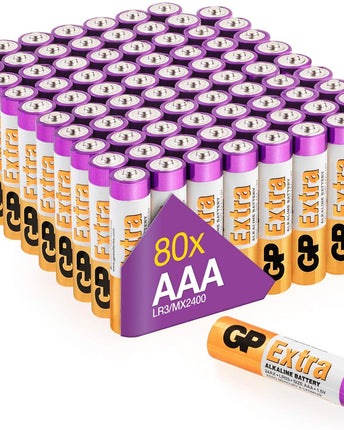 Батерии GP Extra Alkaline AAA (LR03), 1.5V, 80 бр.