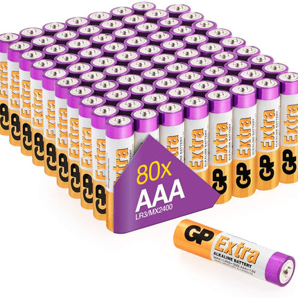 Батерии GP Extra Alkaline AAA (LR03), 1.5V, 80 бр.