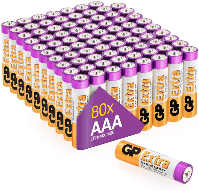 Батерии GP Extra Alkaline AAA (LR03), 1.5V, 80 бр.