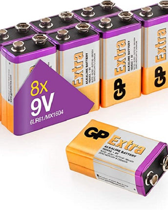 Алкални батерии GP Extra Alkaline 9V, 6LR61, 6LF22, фолио 8 бр.