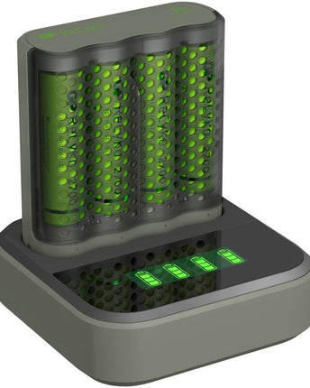 GP ReCyko Speed ​​​​Charger M451 зарядно устройство за батерии + 4 ReCyko AA 2600mAh батерии + D451 докинг станция за зареждане