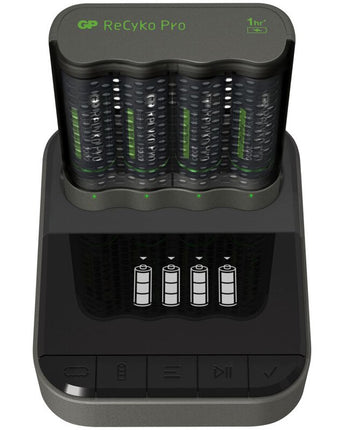GP ReCyko Pro Charger P461 зарядно устройство за батерии + 4 батерии ReCyko Pro AA 2000mAh + D461 докинг станция за зареждане