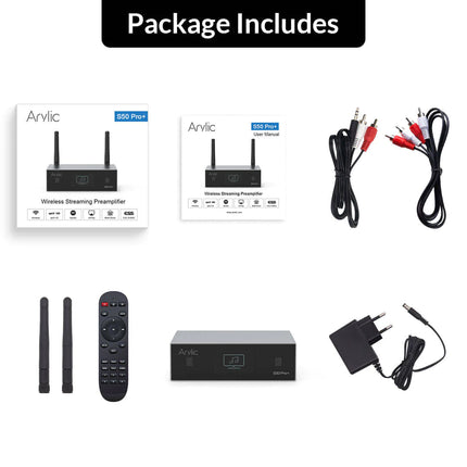 Hi-Fi аудио стриймър Arylic S50 PRO+, LAN/WiFi/Bluetooth 5.0 aptxHD, 24bit/192kHz, Multiroom