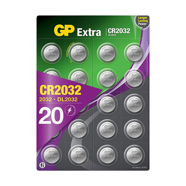 Батерии GP Extra Lithium CR2032 (DL2032), 3.0V, 20 бр.