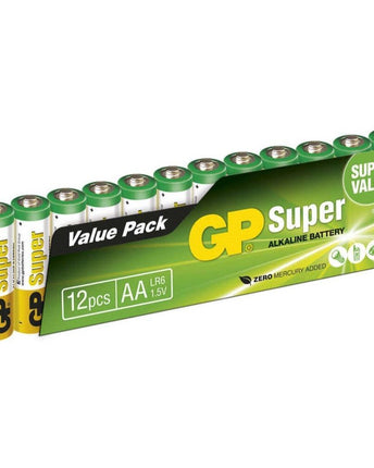 GP Super Alkaline AA батерии (LR6), фолио 12бр