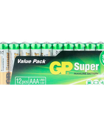 GP Super Alkaline AAA батерии (LR03), фолио 12бр