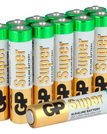 GP Super Alkaline AAA батерии (LR03), фолио 12бр